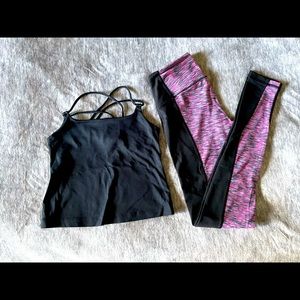 Victoria’s Secret Knockout Leggings & Shock Absorber Black cami